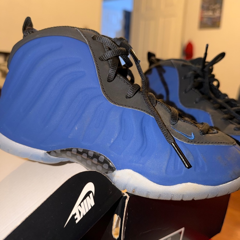 Nike Kids Black and Blue Foamposite Sneakers - Picture 3 of 7